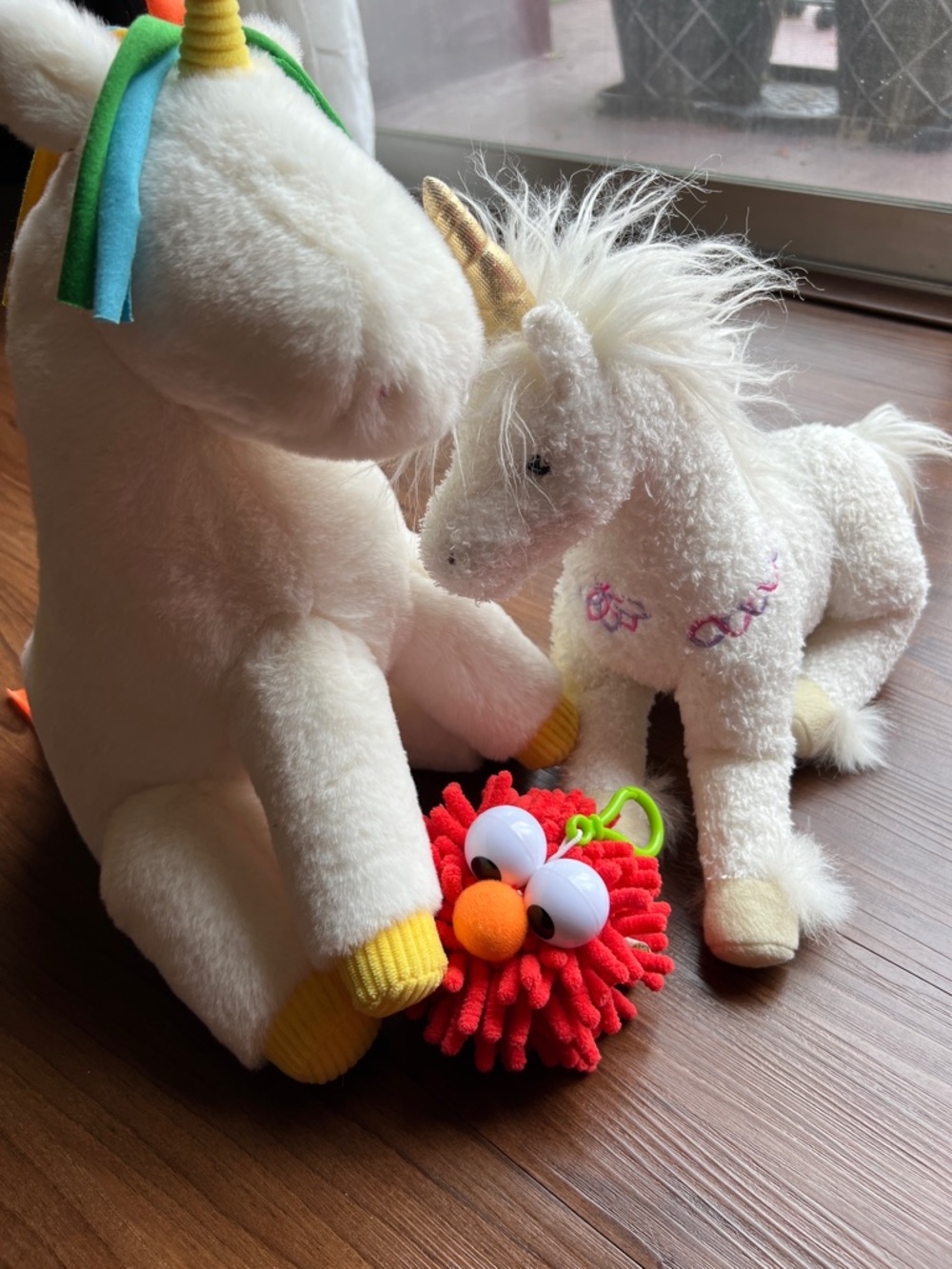 Plush White Unicorn Stuffed Toy with Gold Horn